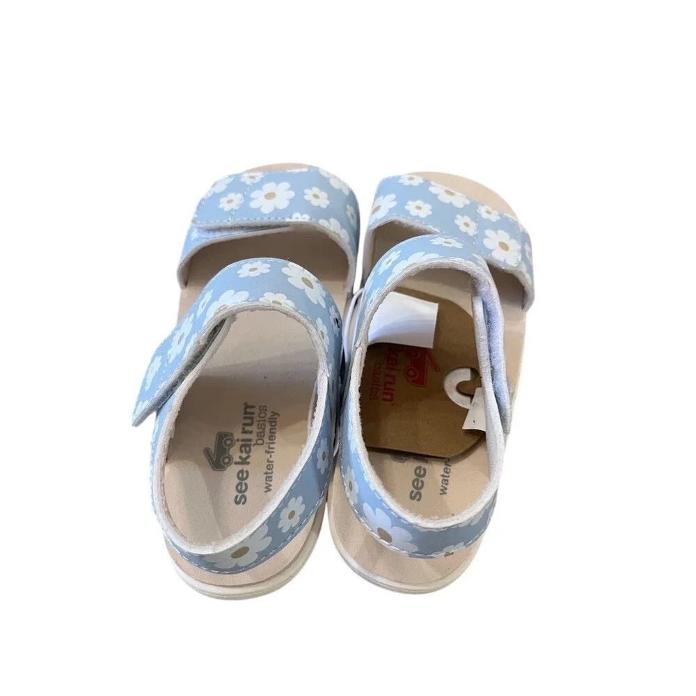 See Kai Run Basics Toddler Girls Strappy Sandals Blue‎ Daisy Floral Size 12